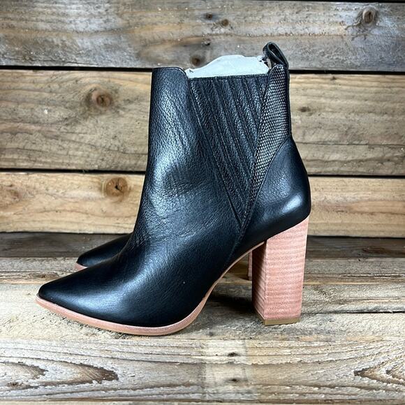 KAANAS Perm Cowboy Ankle Boot - Black Leather - 6 - New without box - Picture 1 of 9